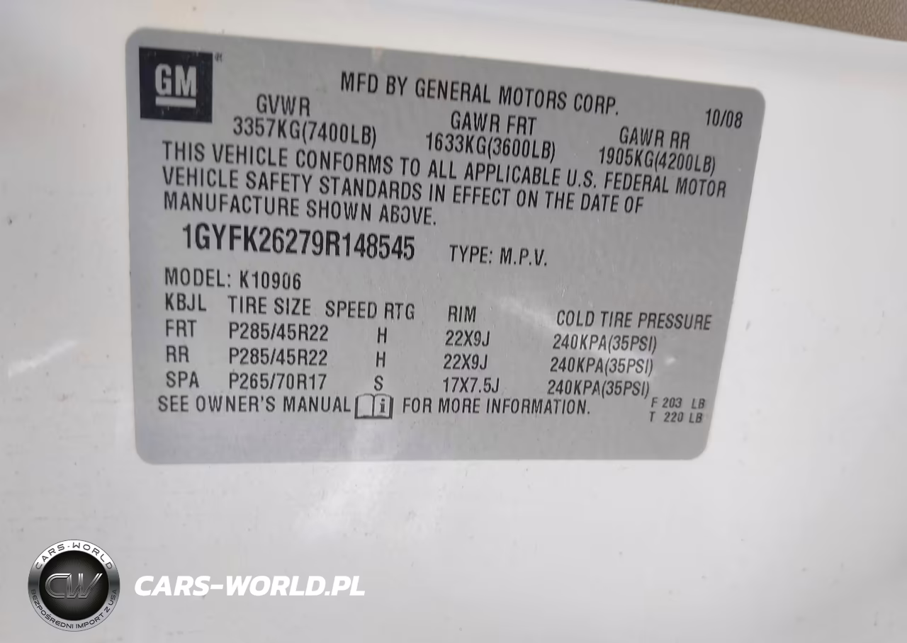 2009 Cadillac Escalade Esv Standard VIN:1GYFK26279R148545 - 9