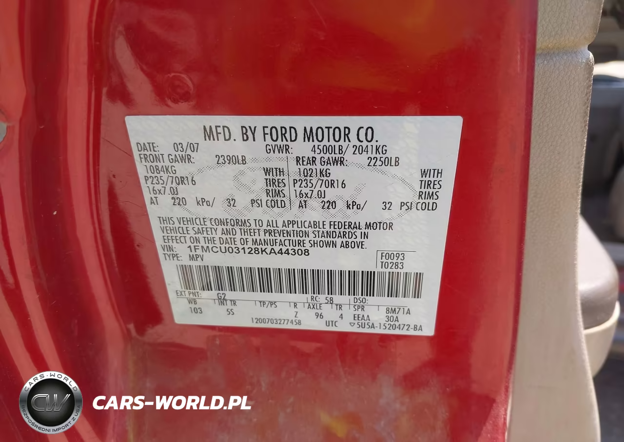 2008 Ford Escape Xlt VIN:1FMCU03128KA44308 - 9