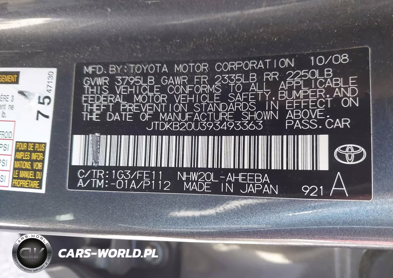 2009 Toyota Prius VIN:JTDKB20U393493363 - 9