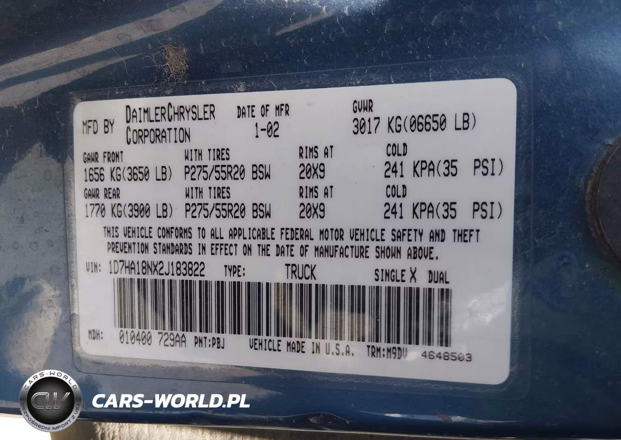 2002 Dodge Ram 1500 St VIN:1D7HA18NX2J183822 - 9