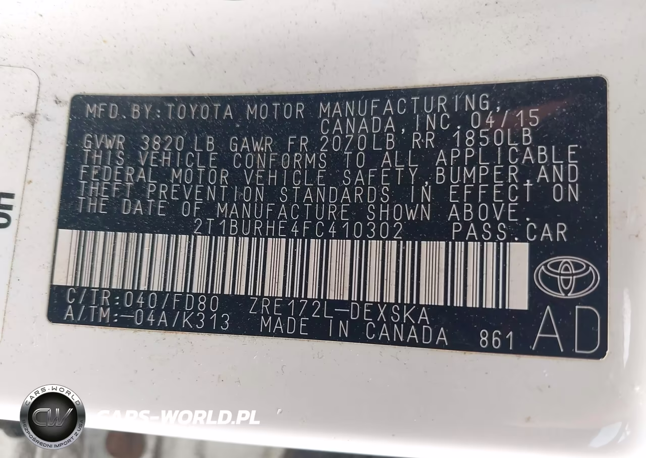 2015 Toyota Corolla S Plus VIN:2T1BURHE4FC410302 - 9