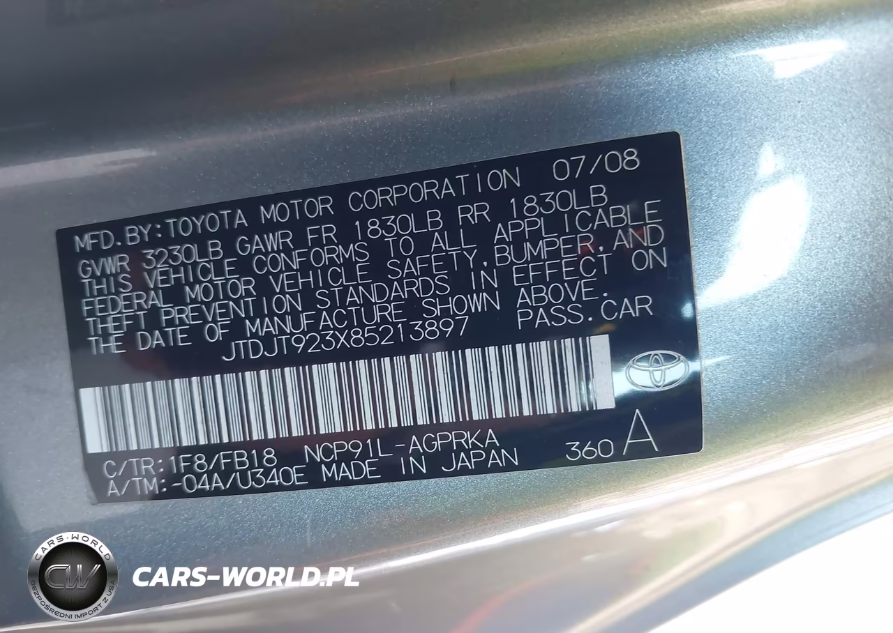 2008 Toyota Yaris VIN:JTDJT923X85213897 - 9
