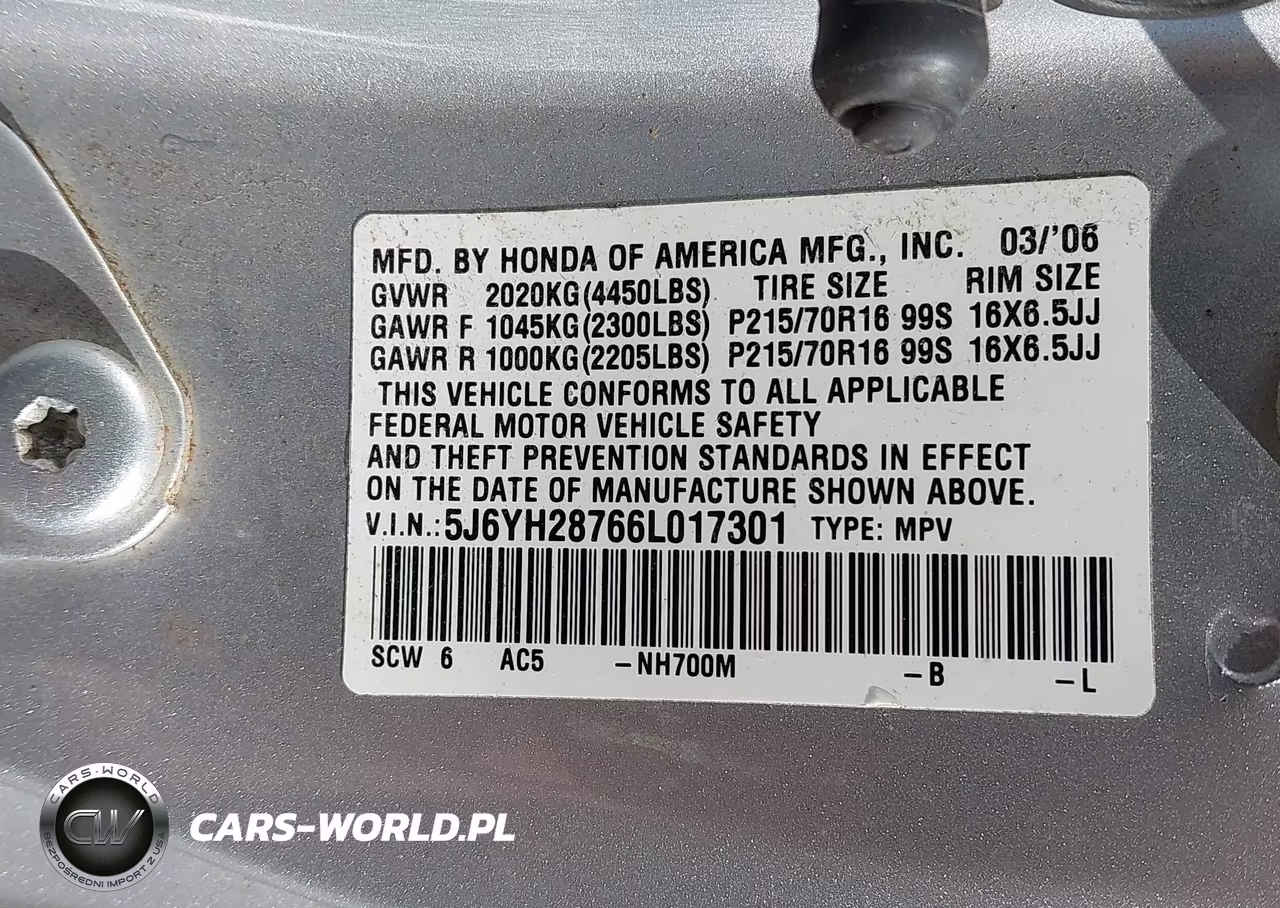 2006 Honda Element Ex-P VIN:5J6YH28766L017301 - 7