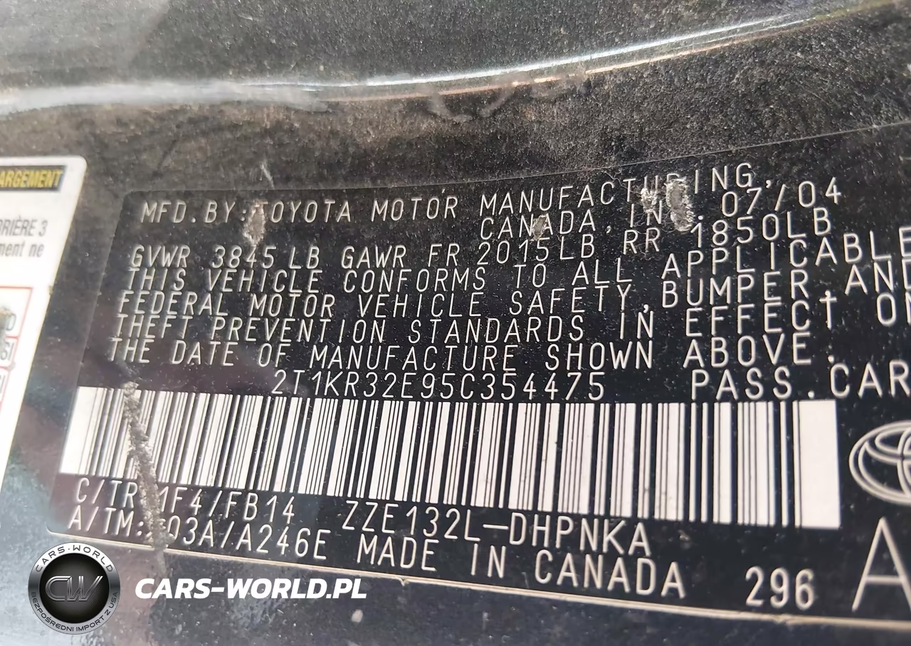 2005 Toyota Matrix Xr VIN:2T1KR32E95C354475 - 9