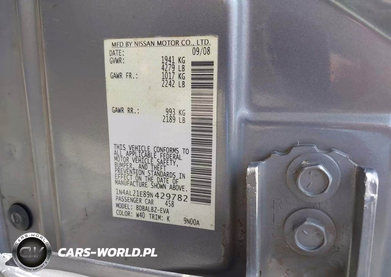 2009 Nissan Altima 2.5 S VIN:1N4AL21E89N429782 - 9