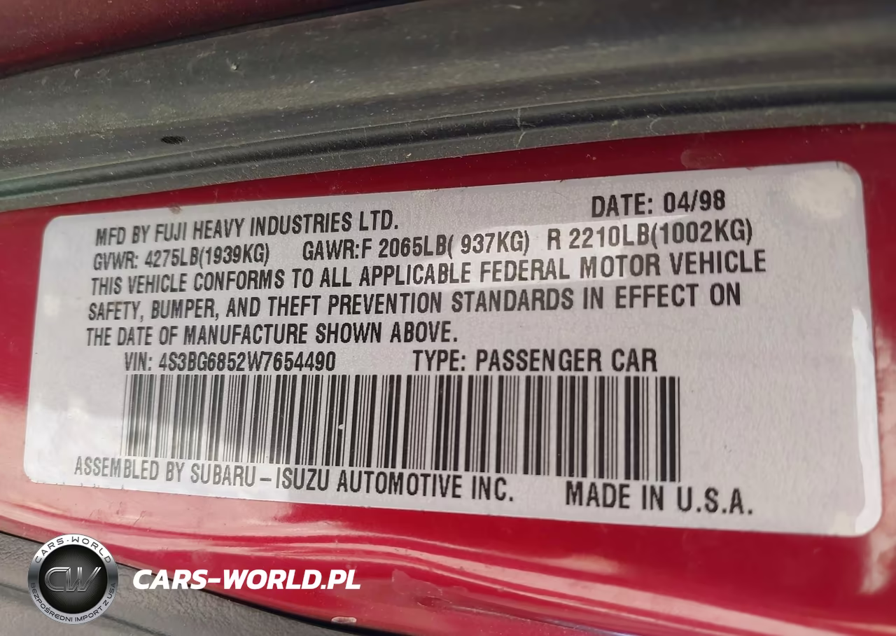 1998 Subaru Legacy Outback-Outback Limited-Outback Sport VIN:4S3BG6852W7654490 - 9