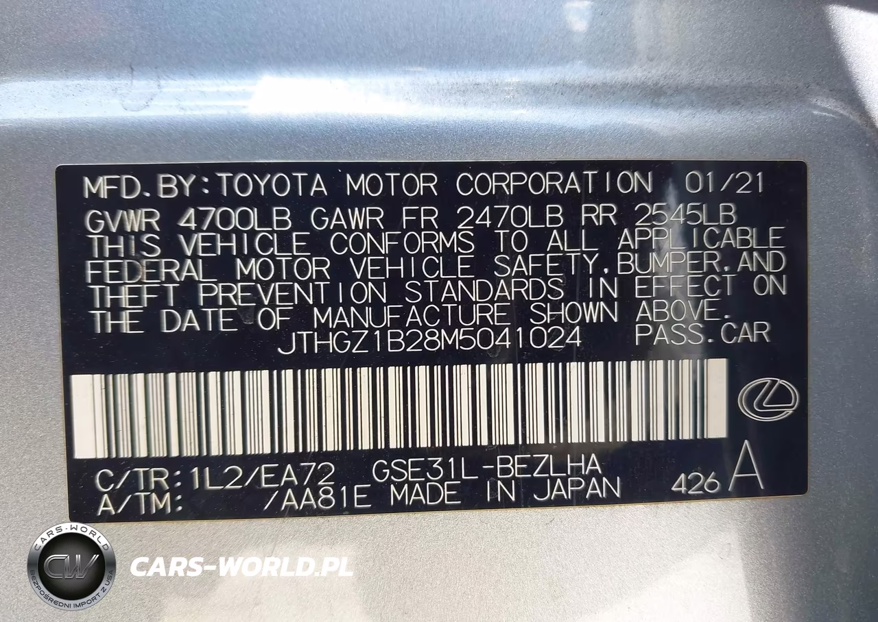 2021 Lexus Is 350 F Sport VIN:JTHGZ1B28M5041024 - 9