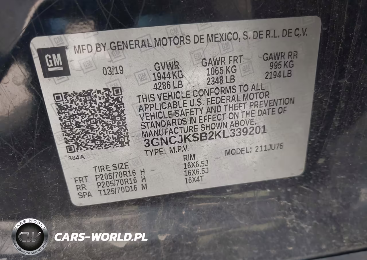 2019 Chevrolet Trax Ls VIN:3GNCJKSB2KL339201 - 9