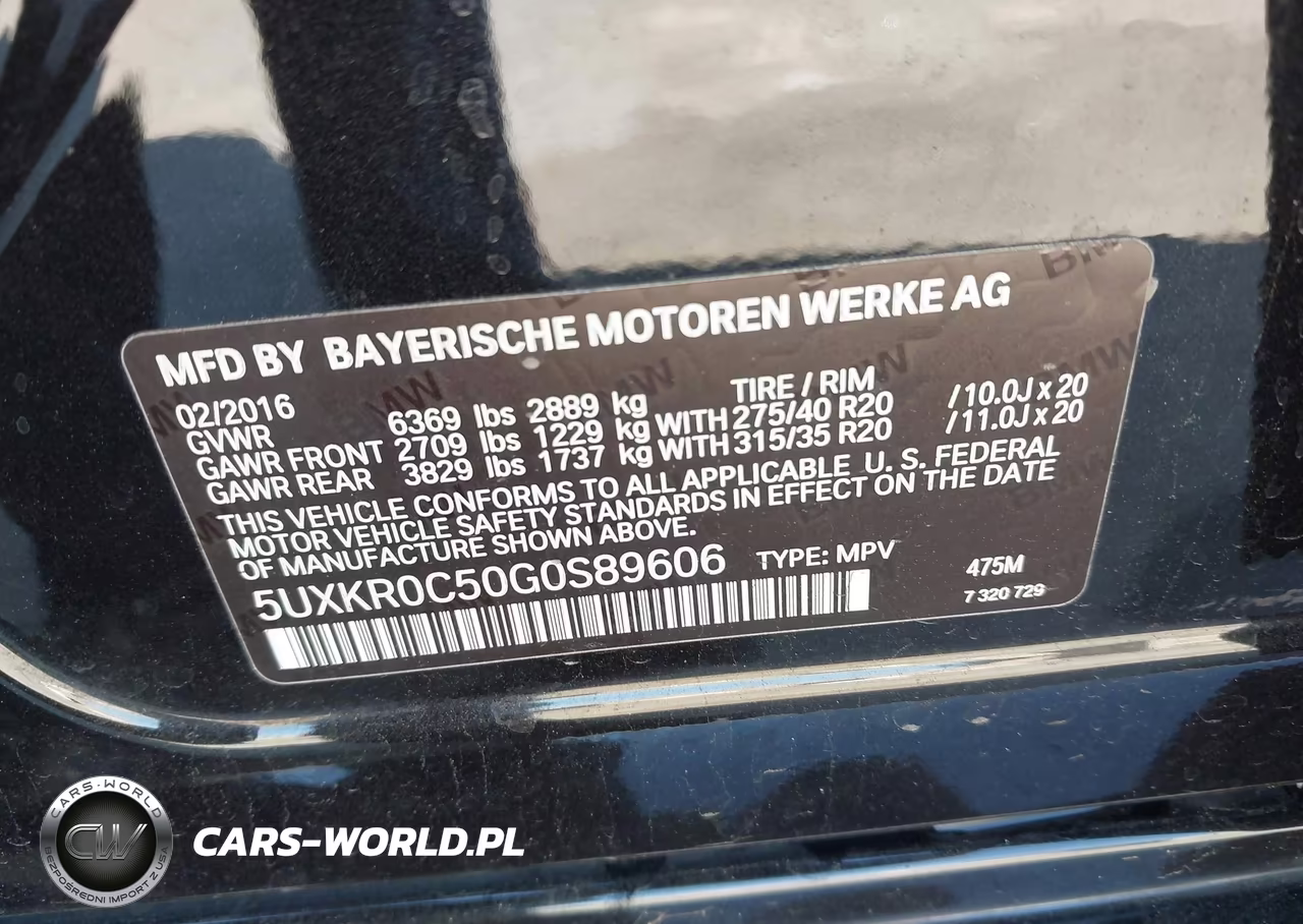 2016 BMW X5 xDrive35I VIN:5UXKR0C50G0S89606 - 9