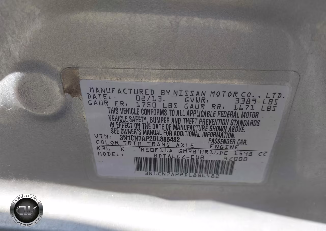 2013 Nissan Versa 1.6 Sl VIN:3N1CN7AP2DL886482 - 9