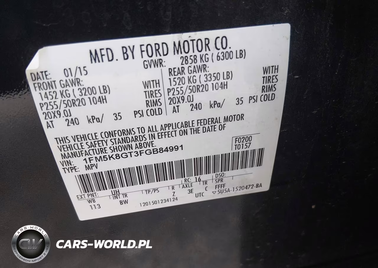 2015 Ford Explorer Sport VIN:1FM5K8GT3FGB84991 - 9
