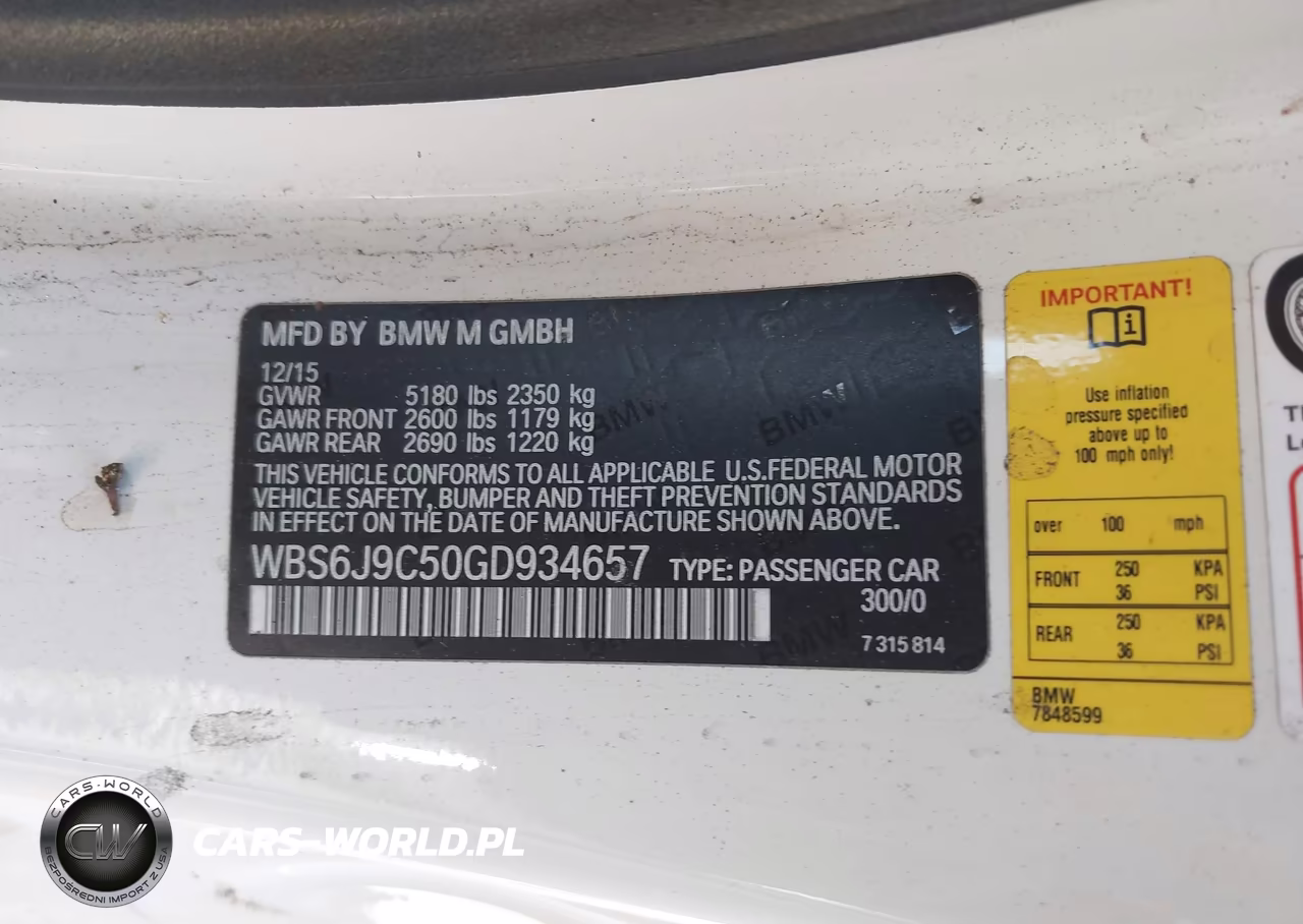 2016 BMW M6 VIN:WBS6J9C50GD934657 - 9