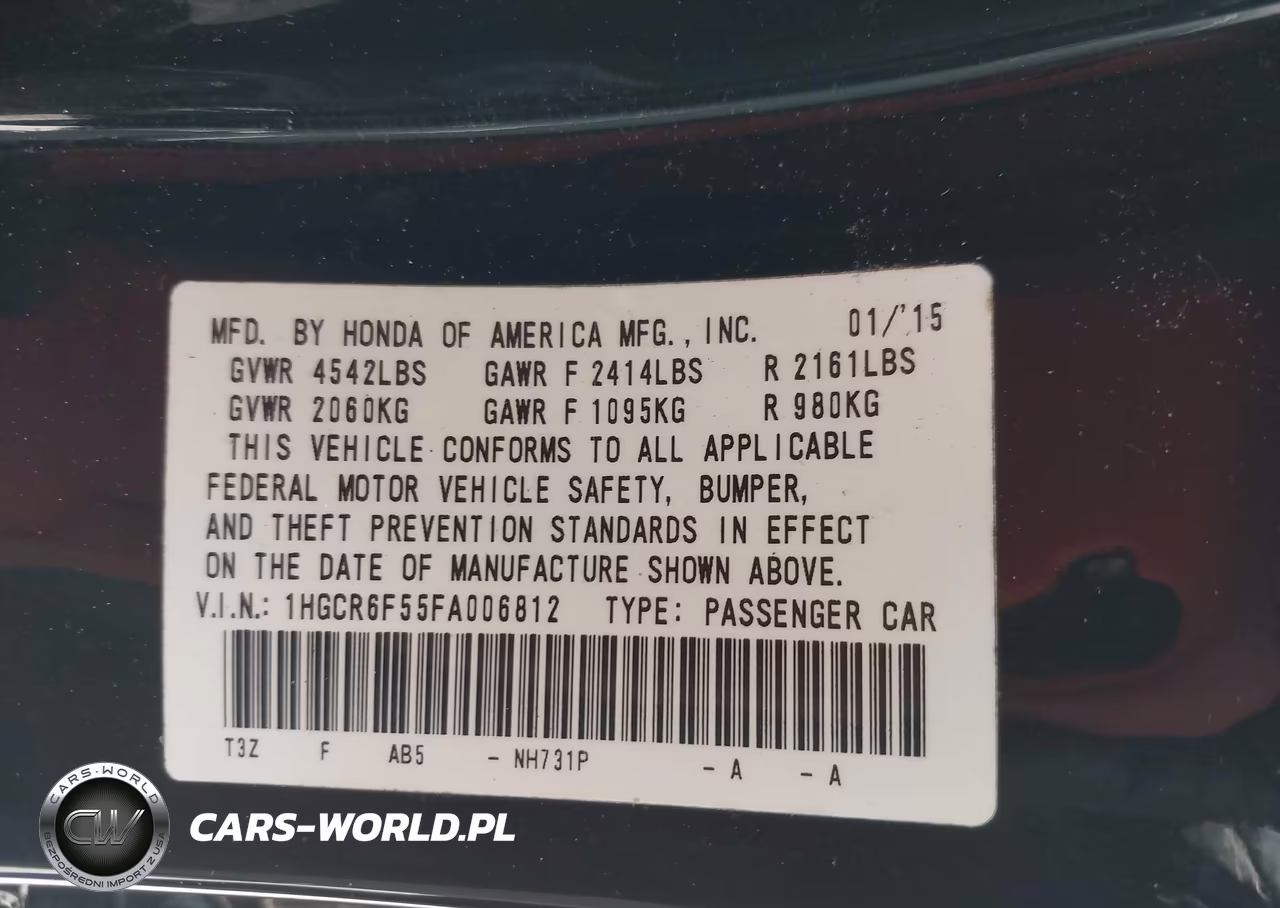 2015 Honda Accord Hybrid Ex-L VIN:1HGCR6F55FA006812 - 9