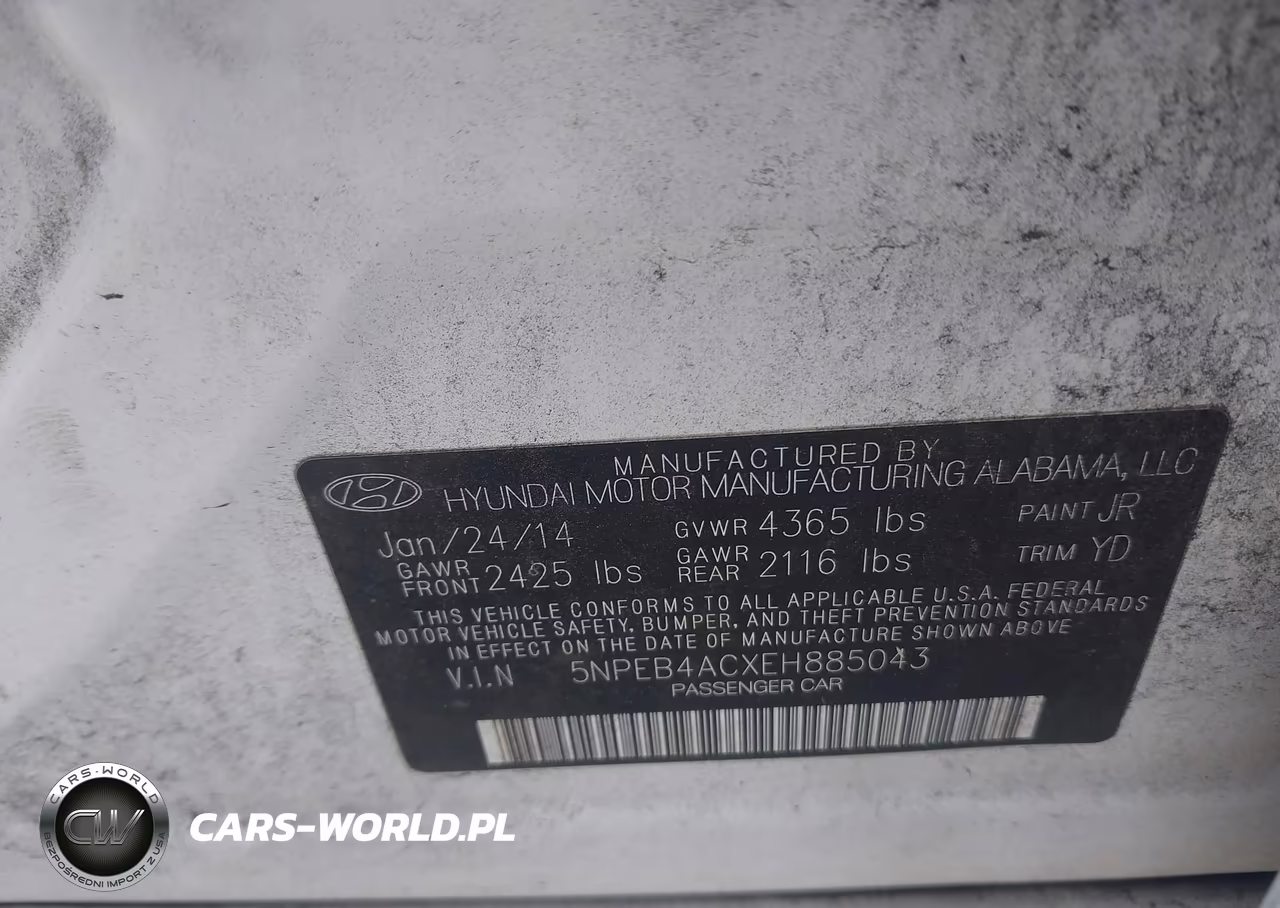 2014 Hyundai Sonata Gls VIN:5NPEB4ACXEH885043 - 9