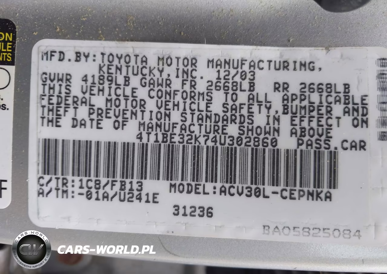 2004 Toyota Camry Le-Xle-Se VIN:4T1BE32K744302860 - 9