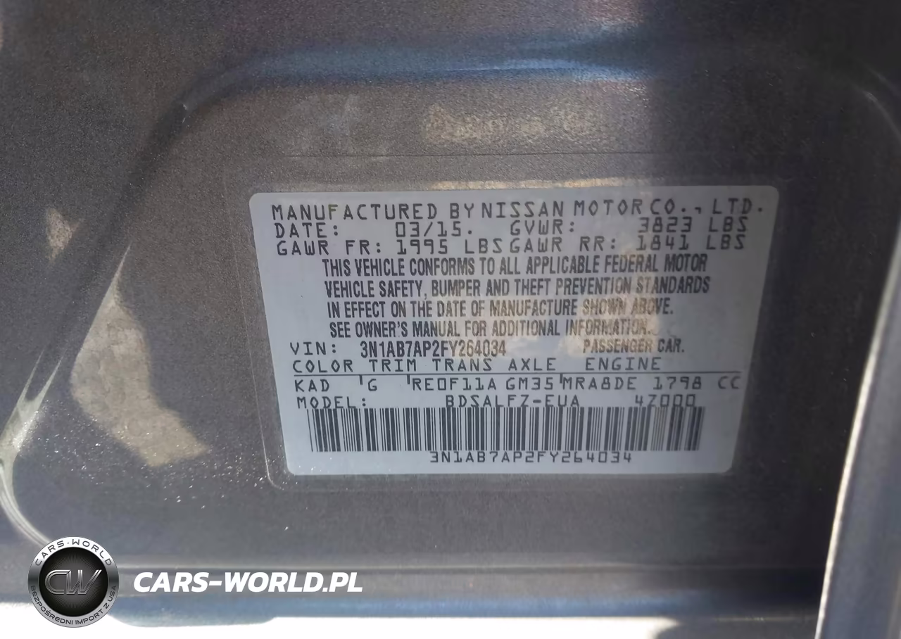 2015 Nissan Sentra Fe+ S VIN:3N1AB7AP2FY264034 - 9