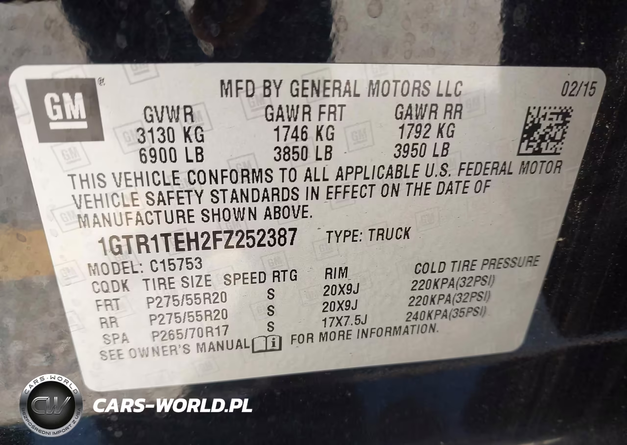 2015 GMC Sierra 1500 VIN:1GTR1TEH2FZ252387 - 9