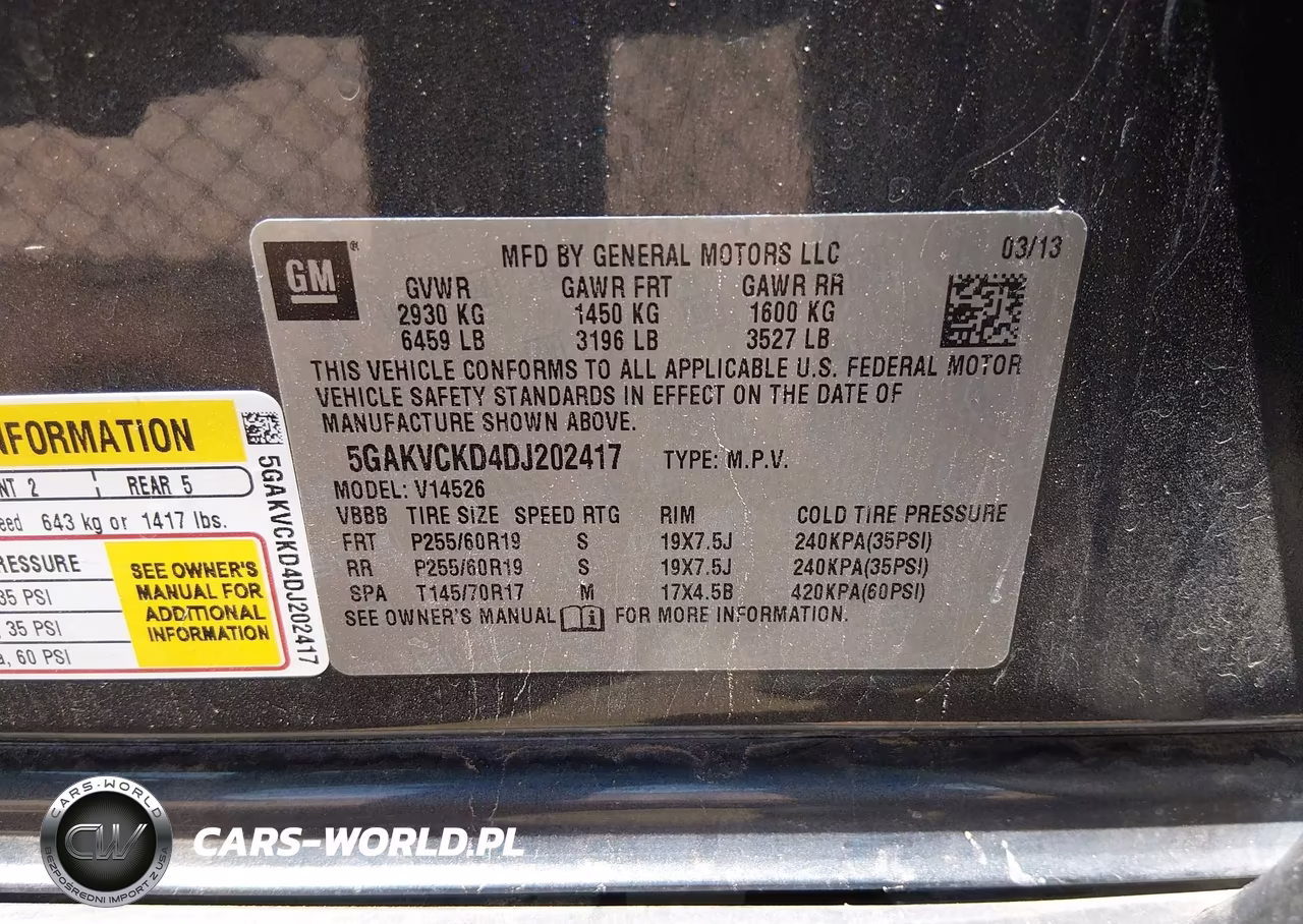2013 Buick Enclave Leather VIN:5GAKVCKD4DJ202417 - 9