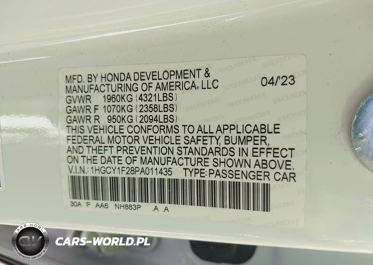 2023 Honda Accord Lx VIN:1HGCY1F28PA011435 - 9