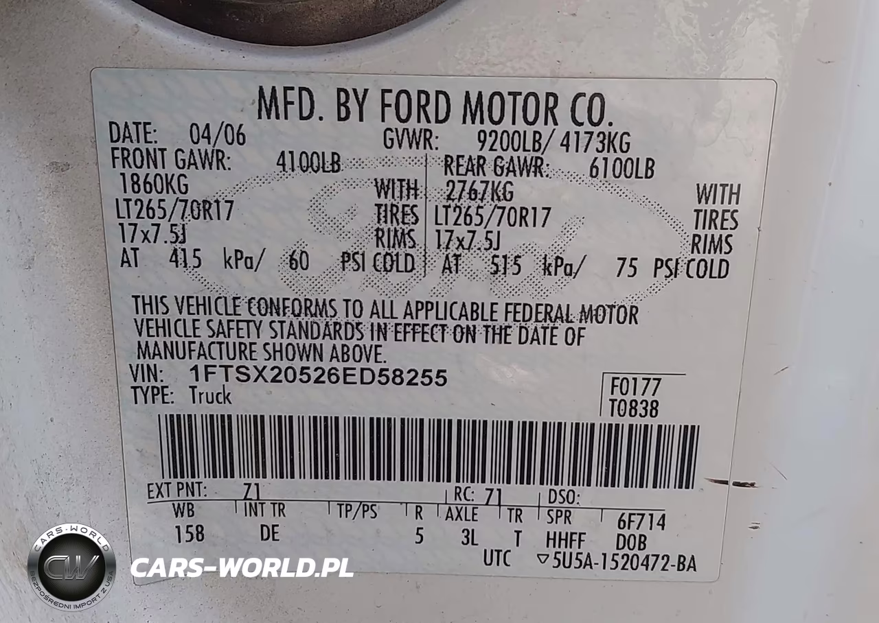 2006 Ford F-250 Lariat-Xl-Xlt VIN:1FTSX20526ED58255 - 9