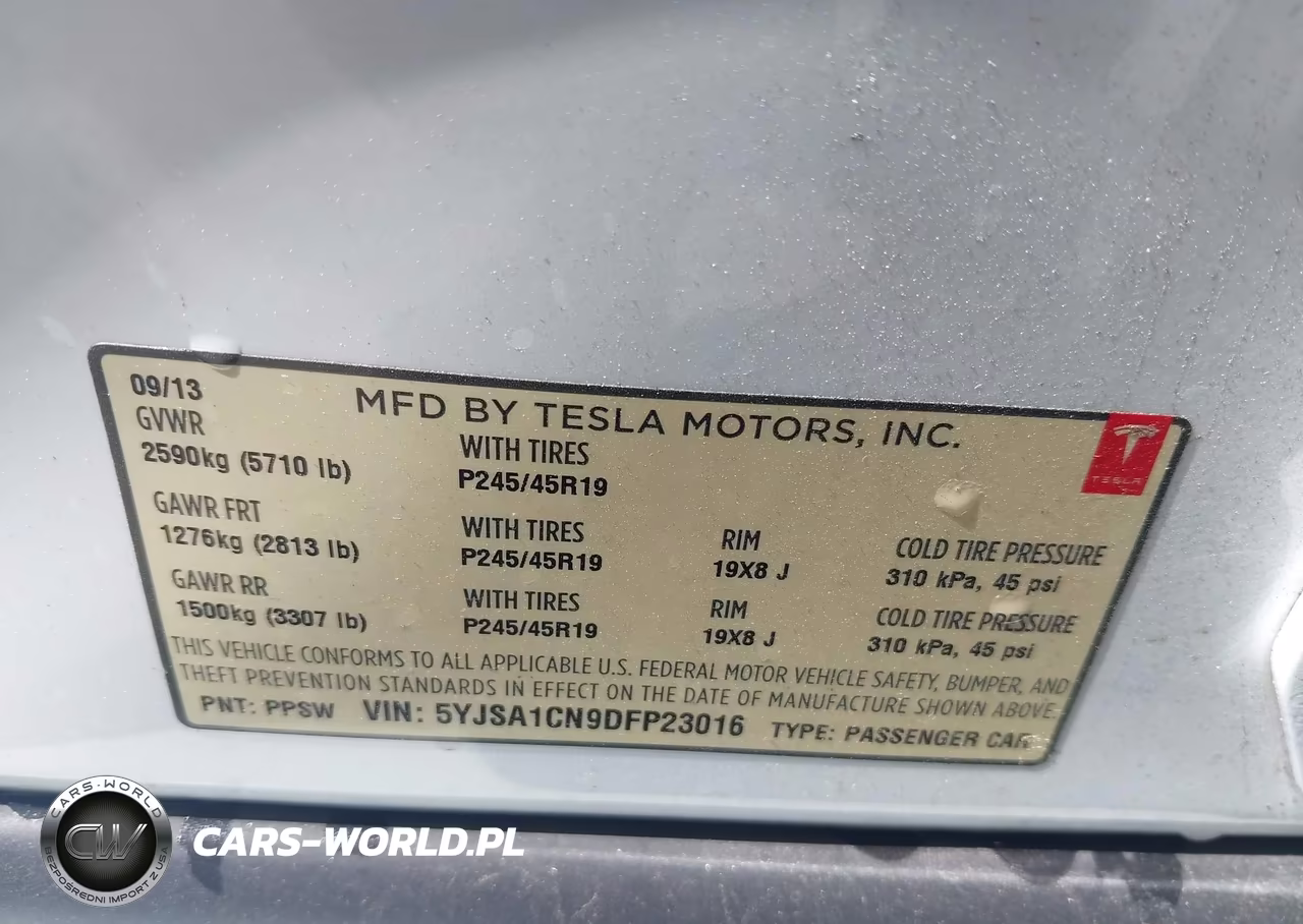 2013 Tesla Model S VIN:5YJSA1CN9DFP23016 - 9