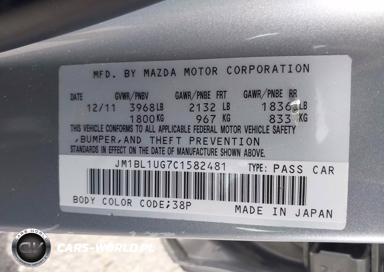 2012 Mazda Mazda3 I Sport VIN:JM1BL1UG7C1582481 - 9