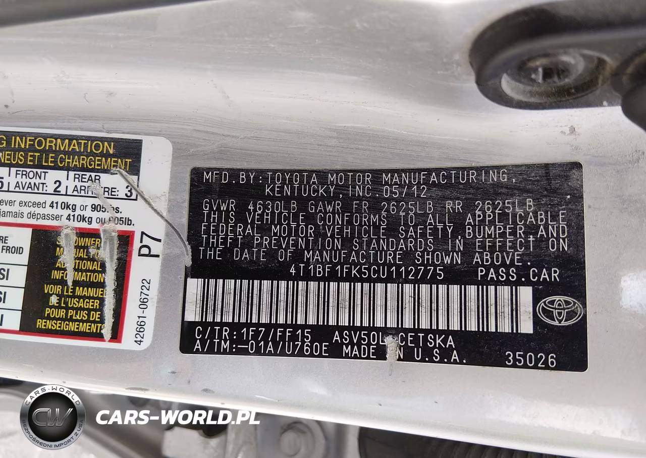 2012 Toyota Camry Se VIN:4T1BF1FK5CU112775 - 9
