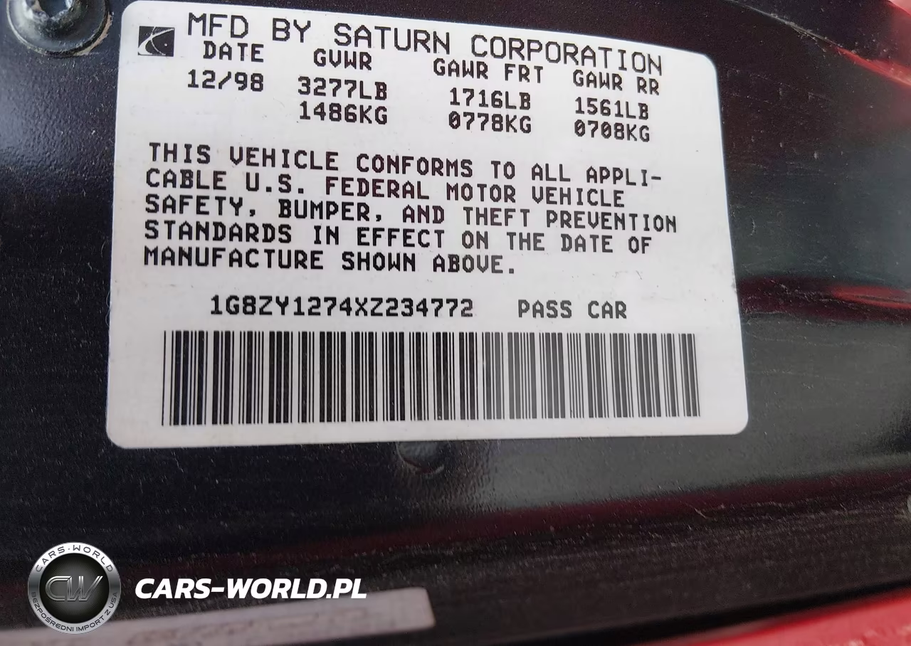 1999 Saturn Sc2 VIN:1G8ZY1274XZ234772 - 9