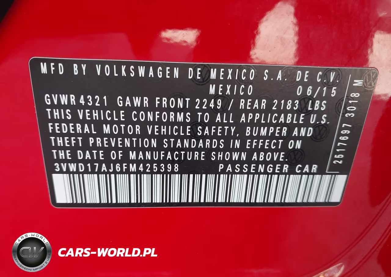 2015 Volkswagen Jetta 1.8T Sport VIN:3VWD17AJ6FM425398 - 9