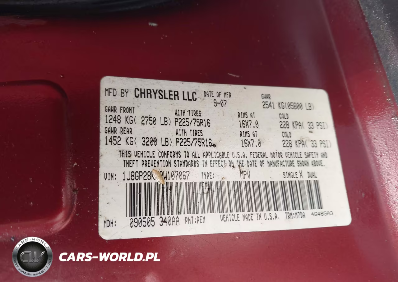 2008 Jeep Liberty Sport VIN:1J8GP28KX8W107067 - 9