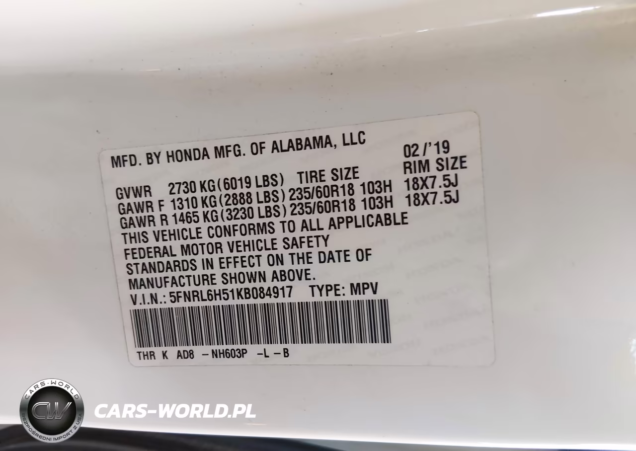 2019 Honda Odyssey Ex VIN:5FNRL6H51KB084917 - 9
