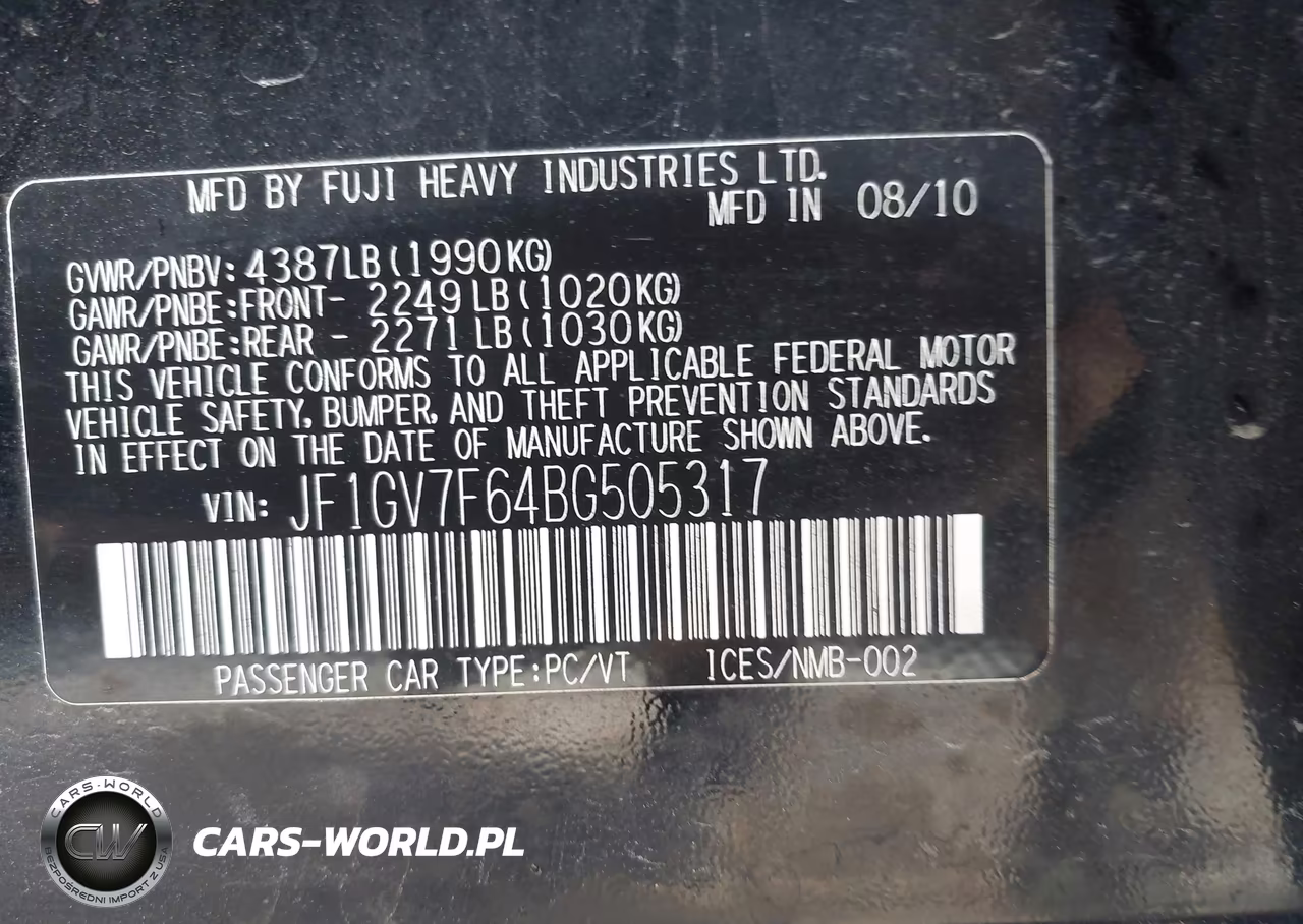 2011 Subaru Impreza Wrx Premium VIN:JF1GV7F64BG505317 - 9