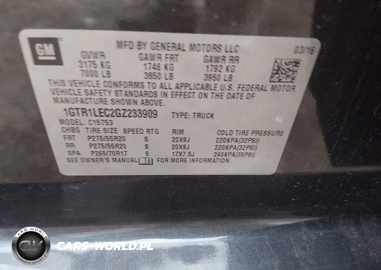 2016 GMC Sierra 1500 VIN:1GTR1LEC2GZ233909 - 9