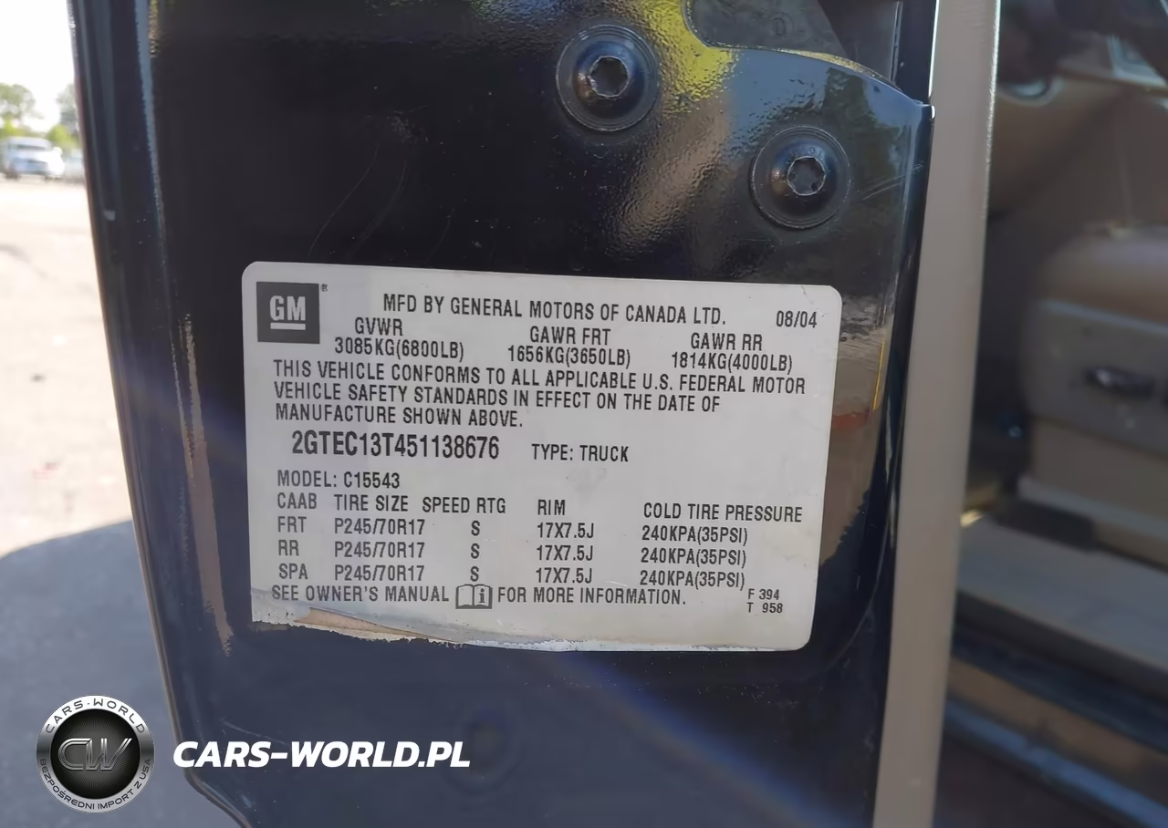 2005 GMC Sierra 1500 Slt VIN:2GTEC13T451138676 - 9