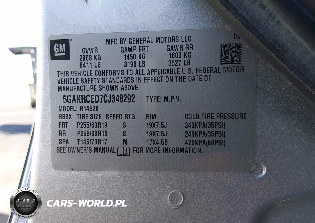 2012 Buick Enclave Leather VIN:5GAKRCED7CJ348292 - 9