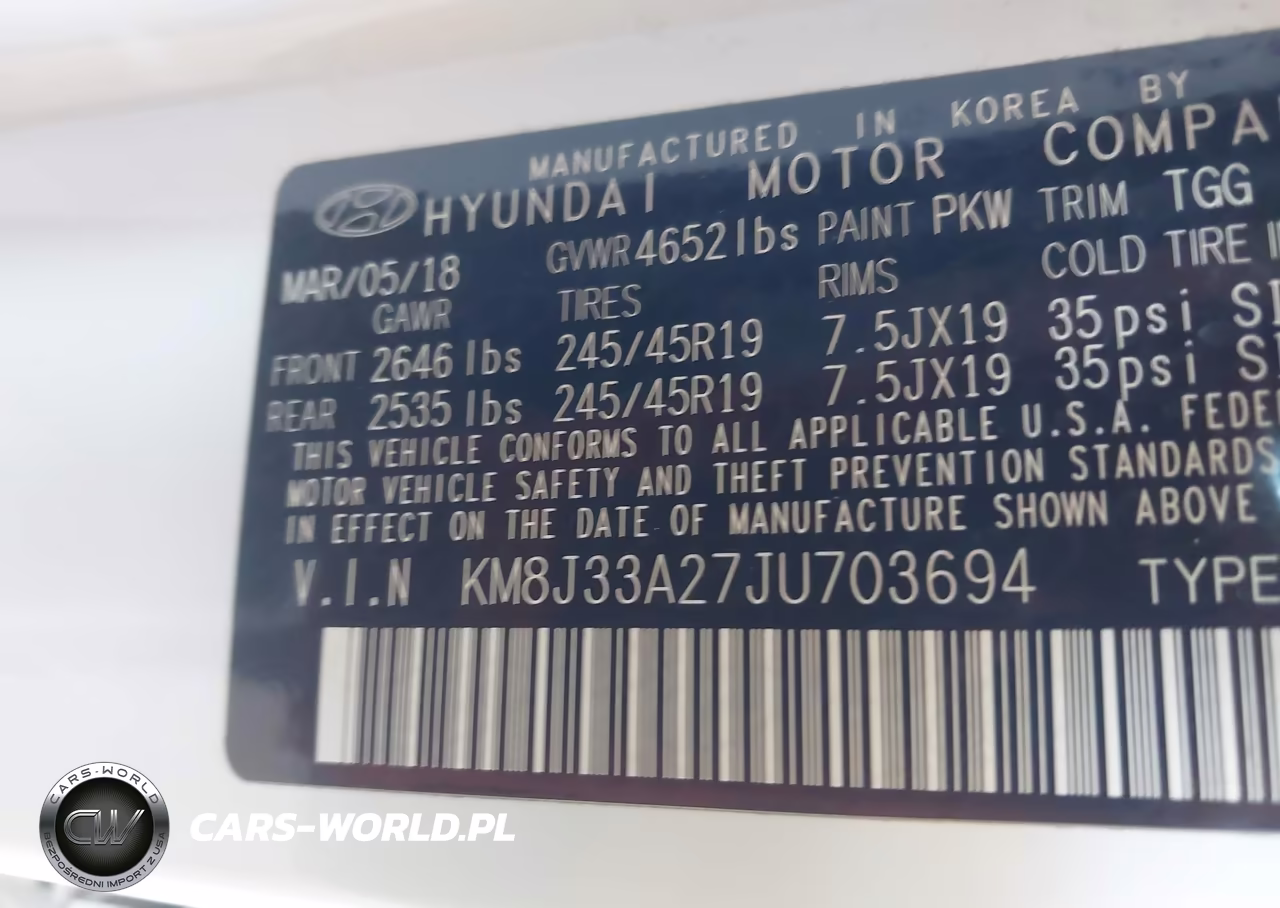 2018 Hyundai Tucson Value VIN:KM8J33A27JU703694 - 9