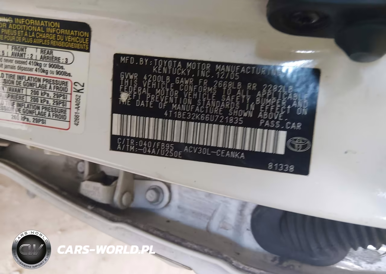 2006 Toyota Camry Le VIN:4T1BE32K66U721835 - 9