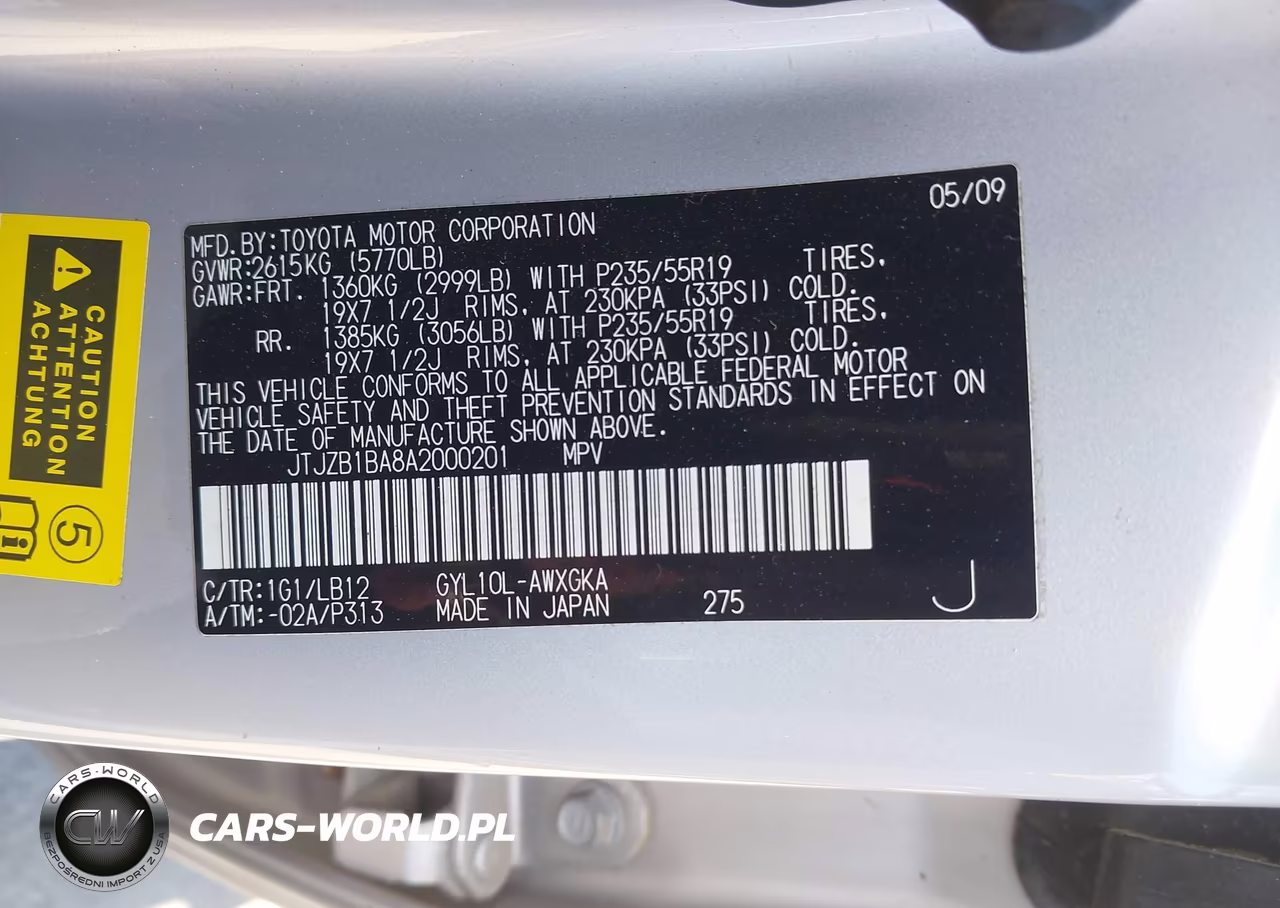 2010 Lexus Rx 450H VIN:JTJZB1BA8A2000201 - 9