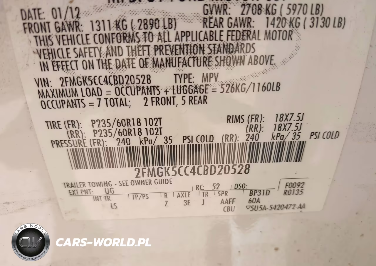 2012 Ford Flex Sel VIN:2FMGK5CC4CBD20528 - 9