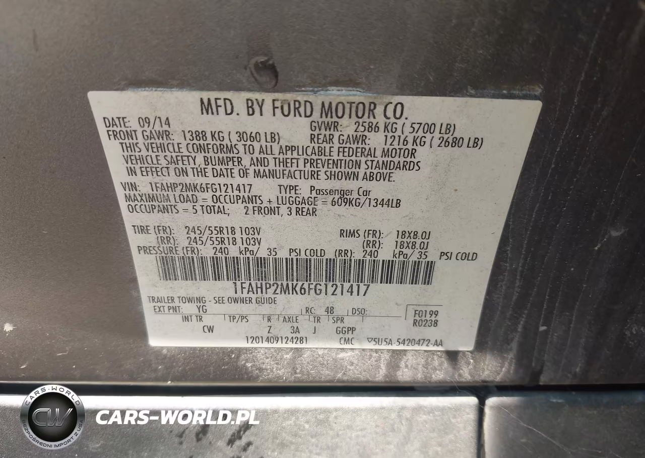 2015 Ford Police Interceptor VIN:1FAHP2MK6FG121417 - 9