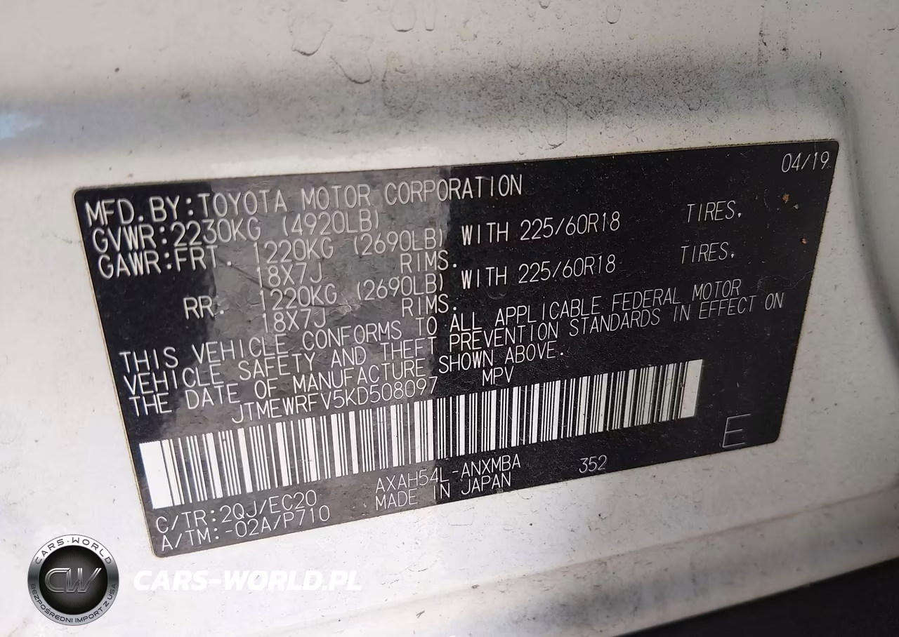 2019 Toyota Rav4 Hybrid Xse VIN:JTMEWRFV5KD508097 - 9