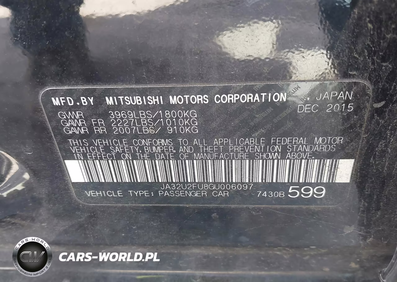 2016 Mitsubishi Lancer Es VIN:JA32U2FU8GU006097 - 9
