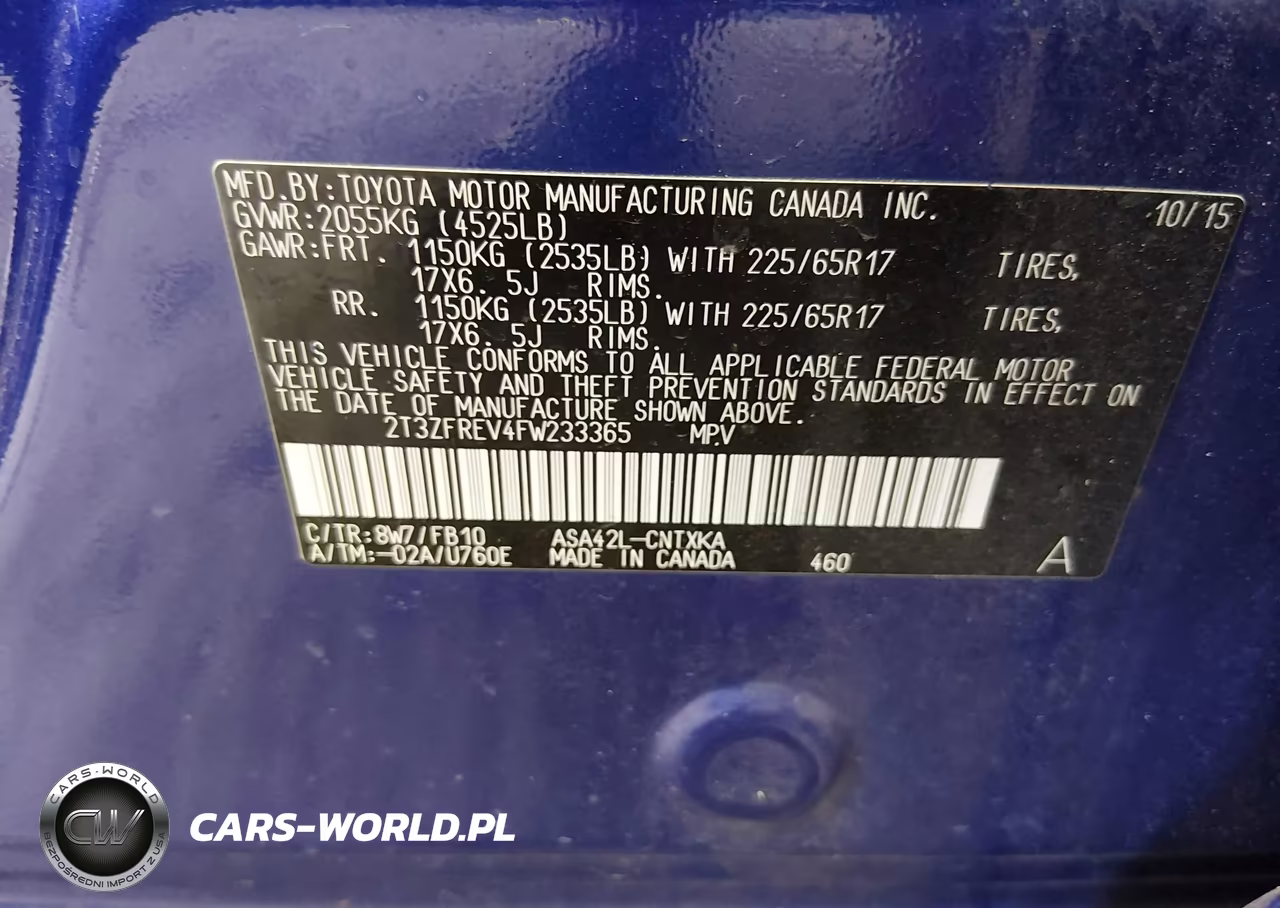 2015 Toyota Rav4 Le VIN:2T3ZFREV4FW233365 - 9