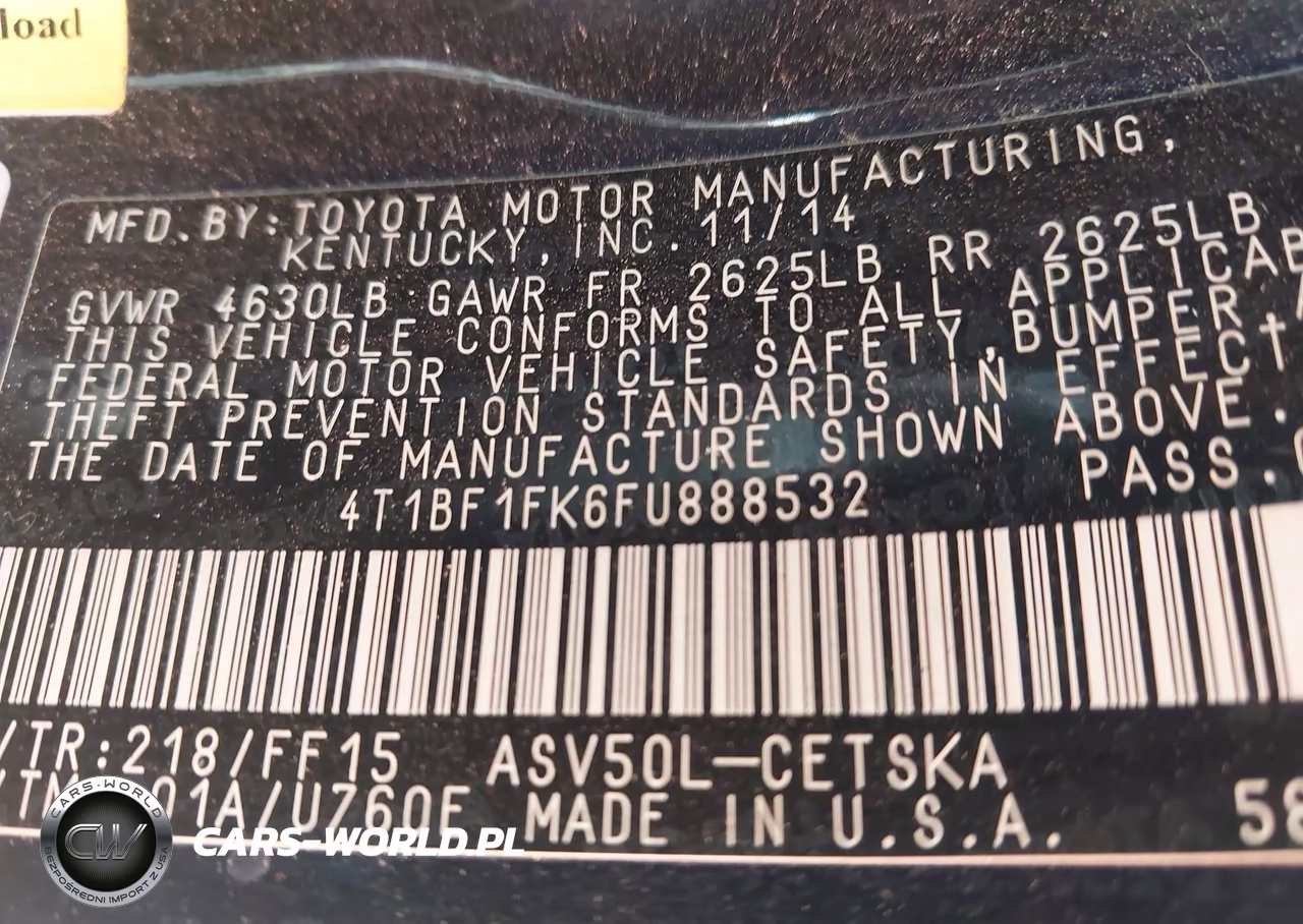 2015 Toyota Camry Se VIN:4T1BF1FK6FU888532 - 9