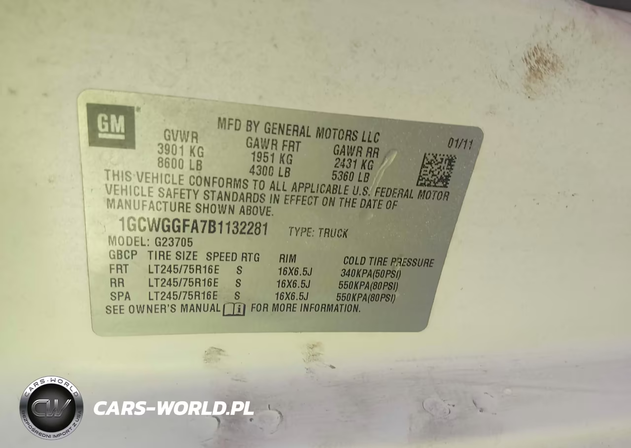 2011 Chevrolet Express 2500 Work Van VIN:1GCWGGFA7B1132281 - 9