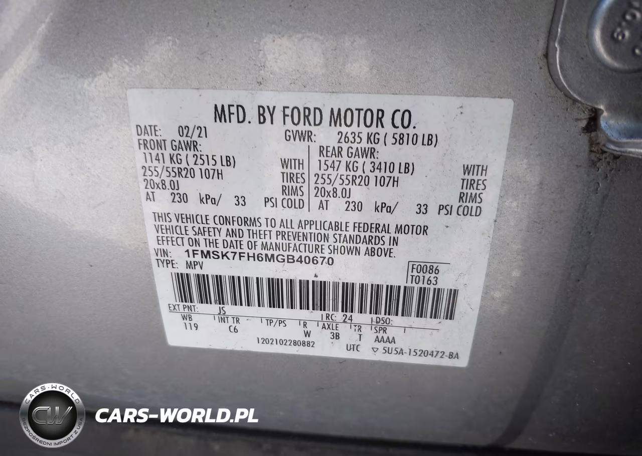 2021 Ford Explorer Limited VIN:1FMSK7FH6MGB40670 - 9