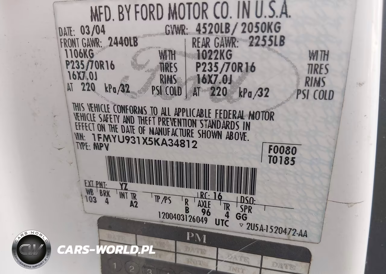2005 Ford Escape Xlt VIN:1FMYU931X5KA34812 - 9