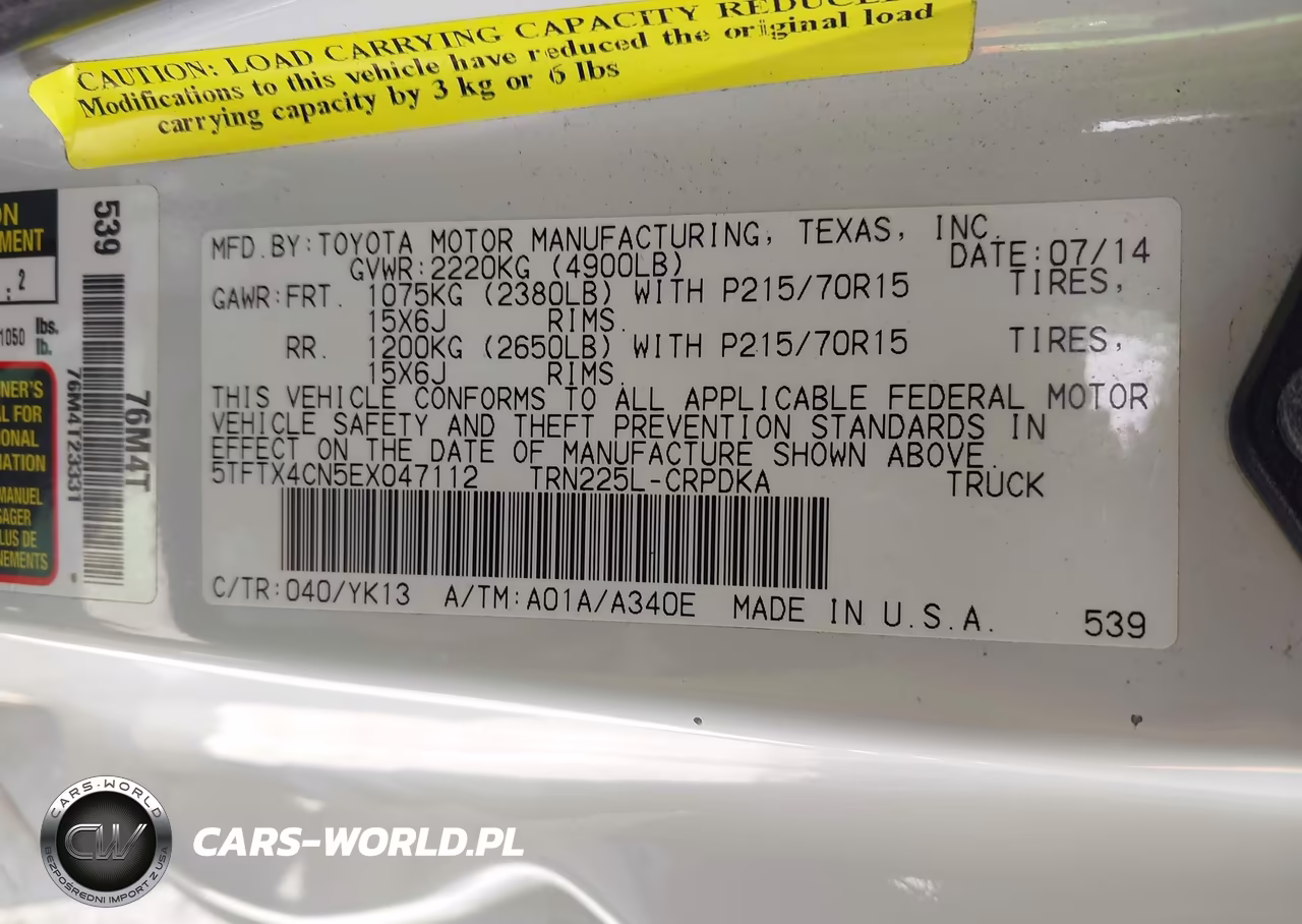 2014 Toyota Tacoma VIN:5TFTX4CN5EX047112 - 9
