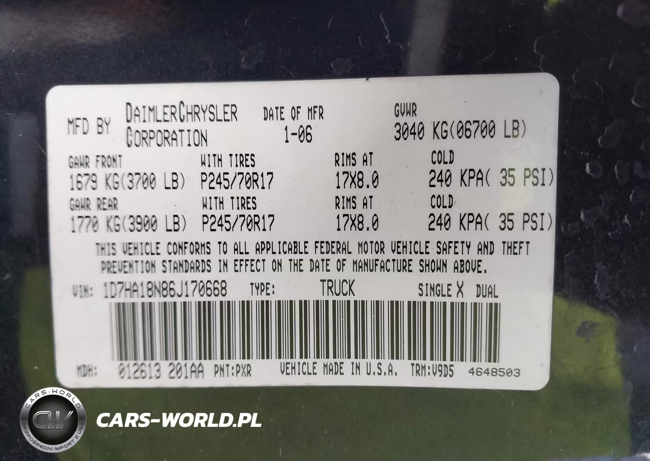 2006 Dodge Ram 1500 Slt VIN:1D7HA18N86J170668 - 9