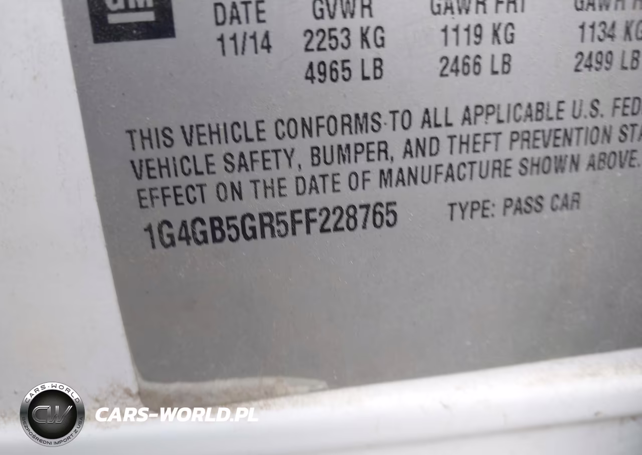 2015 Buick Lacrosse Leather VIN:1G4GB5GR5FF228765 - 9